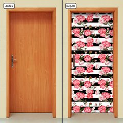 Adesivo Decorativo de Porta - Flores - 2613cnpt - comprar online