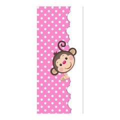 Adesivo Decorativo de Porta - Macaquinho - Rosa - 2638cnpt na internet