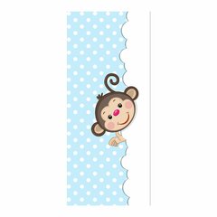 Adesivo Decorativo de Porta - Macaquinho - Azul - 2639cnpt na internet