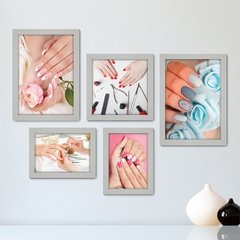 Kit Com 5 Quadros Decorativos - Salão de Beleza - Manicure - Unhas - 263kq01 - comprar online