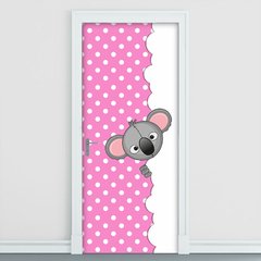 Adesivo Decorativo de Porta - Coala - Rosa - 2641cnpt