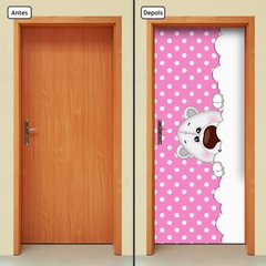 Adesivo Decorativo de Porta - Urso Polar - Rosa - 2646cnpt - comprar online