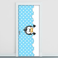 Adesivo Decorativo de Porta - Pinguim - Azul - 2649cnpt