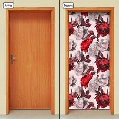 Adesivo Decorativo de Porta - Rosas - Flores - 264cnpt - comprar online