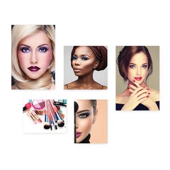 Kit 5 Placas Decorativas - Salão de Beleza - Maquiagem - Make - Maquiadora Casa Quarto Sala - 266ktpl5 - comprar online
