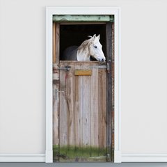 Adesivo Decorativo de Porta - Cavalo - Estábulo - 266cnpt