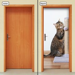 Adesivo Decorativo de Porta - Gato - Pet Shop - 2673cnpt - comprar online