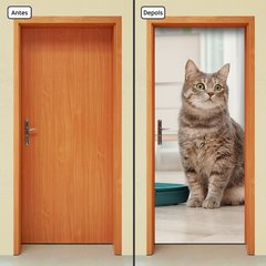 Adesivo Decorativo de Porta - Gato - Pet Shop - 2675cnpt - comprar online