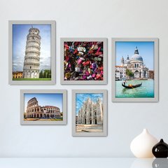 Kit Com 5 Quadros Decorativos - Itália - Cidades - Pontos Turísticos - 273kq01 - comprar online