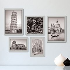 Kit Com 5 Quadros Decorativos - Itália - Cidades - Pontos Turísticos - 274kq01 - comprar online