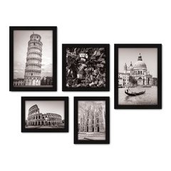 Kit Com 5 Quadros Decorativos - Itália - Cidades - Pontos Turísticos - 274kq01 na internet