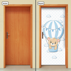 Adesivo Decorativo de Porta Ursinhos Azul Infantil Quarto Menino - 2753mlpt - comprar online