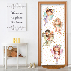 Adesivo Decorativo de Porta Fadinhas Infantil Quarto Menina - 2758mlpt