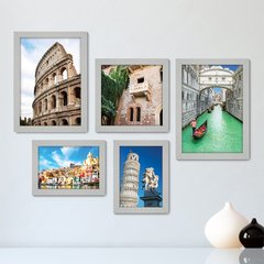 Kit Com 5 Quadros Decorativos - Itália - Cidades - Pontos Turísticos - 275kq01 - comprar online