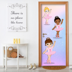 Adesivo Decorativo de Porta Bailarias Balé Ballet Infantil Quarto Menina - 2762mlpt