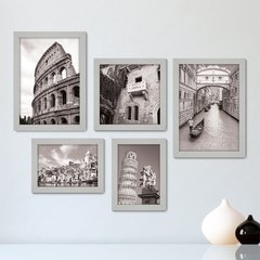 Kit Com 5 Quadros Decorativos - Itália - Cidades - Pontos Turísticos - 276kq01 - comprar online