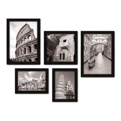 Kit Com 5 Quadros Decorativos - Itália - Cidades - Pontos Turísticos - 276kq01 na internet