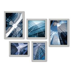Kit Com 5 Quadros Decorativos - Arquitetura - Urbano - 280kq01 - Allodi