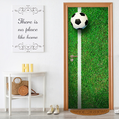 Adesivo Decorativo de Porta Futebol Campo Quarto Infantil - 2818mlpt