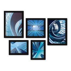 Kit Com 5 Quadros Decorativos - Arquitetura - Urbano - 281kq01 na internet