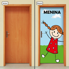 Adesivo Decorativo de Porta Banheiro Menina Escola - 2828mlpt - comprar online