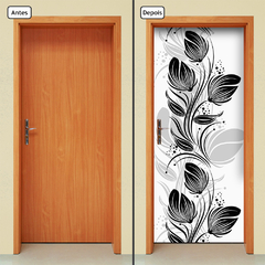 Adesivo Decorativo de Porta Floral Arabescos Flores Sala Quarto - 2836mlpt - comprar online