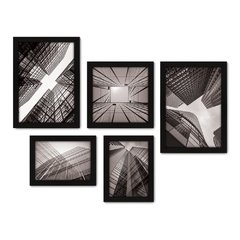 Kit Com 5 Quadros Decorativos - Arquitetura - Urbano - 283kq01 na internet