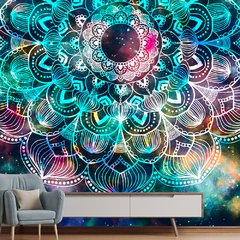 Papel de Parede Mandala Decorativa Sala Painel Adesivo - 283pc