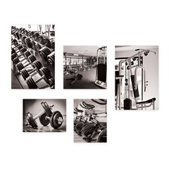 Kit 5 Placas Decorativas - Academia - Fitness - Ginástica - Musculação Casa Quarto Sala - 284ktpl5 - comprar online