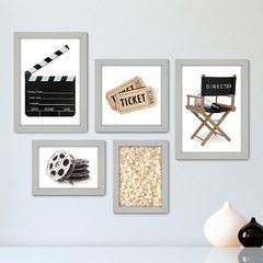 Kit Com 5 Quadros Decorativos - Cinema - Filmes - Movie - Sala - 289kq01 - comprar online
