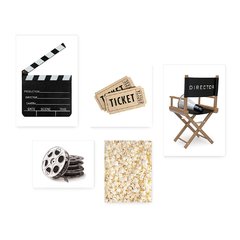 Kit 5 Placas Decorativas - Cinema - Filmes - Movie - Casa Quarto Sala - 289ktpl5 - comprar online