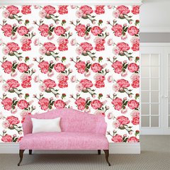 Papel de Parede Adesivo 3 Metros - Rosa - Flores - Floral - Revestimento - 303ppf - comprar online
