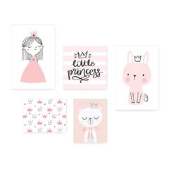 Kit 5 Placas Decorativas - Princesa - Infantil Bebê Quarto Menina - 304ktpl5 - comprar online