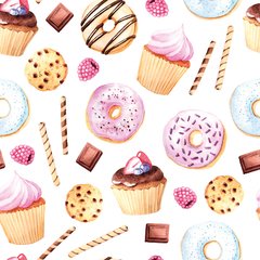 Papel de Parede Adesivo 3 Metros - Cupcakes - Doceria - Revestimento - 307ppc