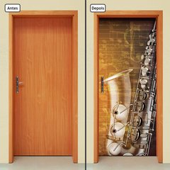 Adesivo Decorativo de Porta - Saxofone - 308cnpt - comprar online