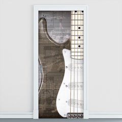 Adesivo Decorativo de Porta - Guitarra - 309cnpt