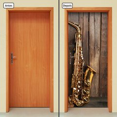 Adesivo Decorativo de Porta - Saxofone - 311cnpt - comprar online