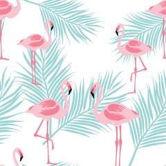 Papel de Parede Adesivo 3 Metros - Flamingos - Folhas - Revestimento - 311pps