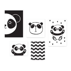 Kit 5 Placas Decorativas - Panda - Infantil Bebê Quarto Menino Menina - 312ktpl5 - comprar online