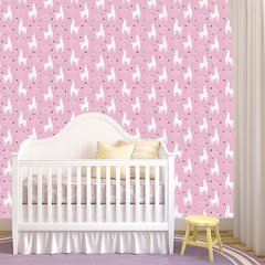 Papel de Parede Adesivo 3 Metros - Lhama Baby Rosa - Revestimento - 312ppb - comprar online