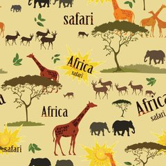 Papel de Parede Adesivo 3 Metros - Safari - Africa - Animais - Revestimento - 324pps