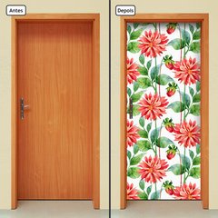 Adesivo Decorativo de Porta - Flores - 327cnpt - comprar online