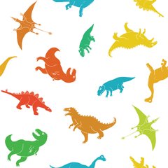 Papel de Parede Adesivo 3 Metros - Dinossauros - Infantil - Cores - Revestimento - 329ppi