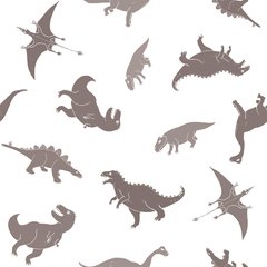 Papel de Parede Adesivo 3 Metros - Dinossauros - Infantil - Cinza - Revestimento - 330ppi