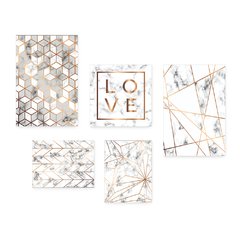 Kit 5 Placas Decorativas - Amor Abstratos Geométricos Casa Quarto Sala - 335ktpl5 - comprar online