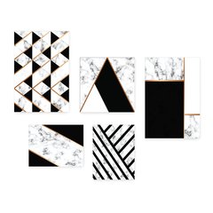 Kit 5 Placas Decorativas - Abstratos Geométricos Casa Quarto Sala - 336ktpl5 - comprar online