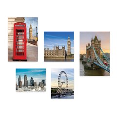 Kit 5 Placas Decorativas - Londres Inglaterra Viagem Mundo Casa Quarto Sala - 341ktpl5 - comprar online