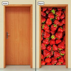 Adesivo Decorativo de Porta - Morangos - Fruta - 348cnpt - comprar online