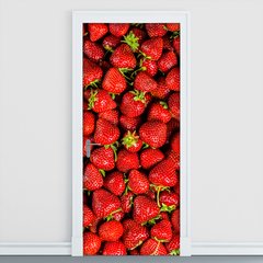 Adesivo Decorativo de Porta - Morangos - Fruta - 348cnpt