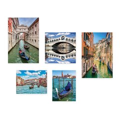 Kit 5 Placas Decorativas - Itália Veneza Viagem Mundo Casa Quarto Sala - 350ktpl5 - comprar online